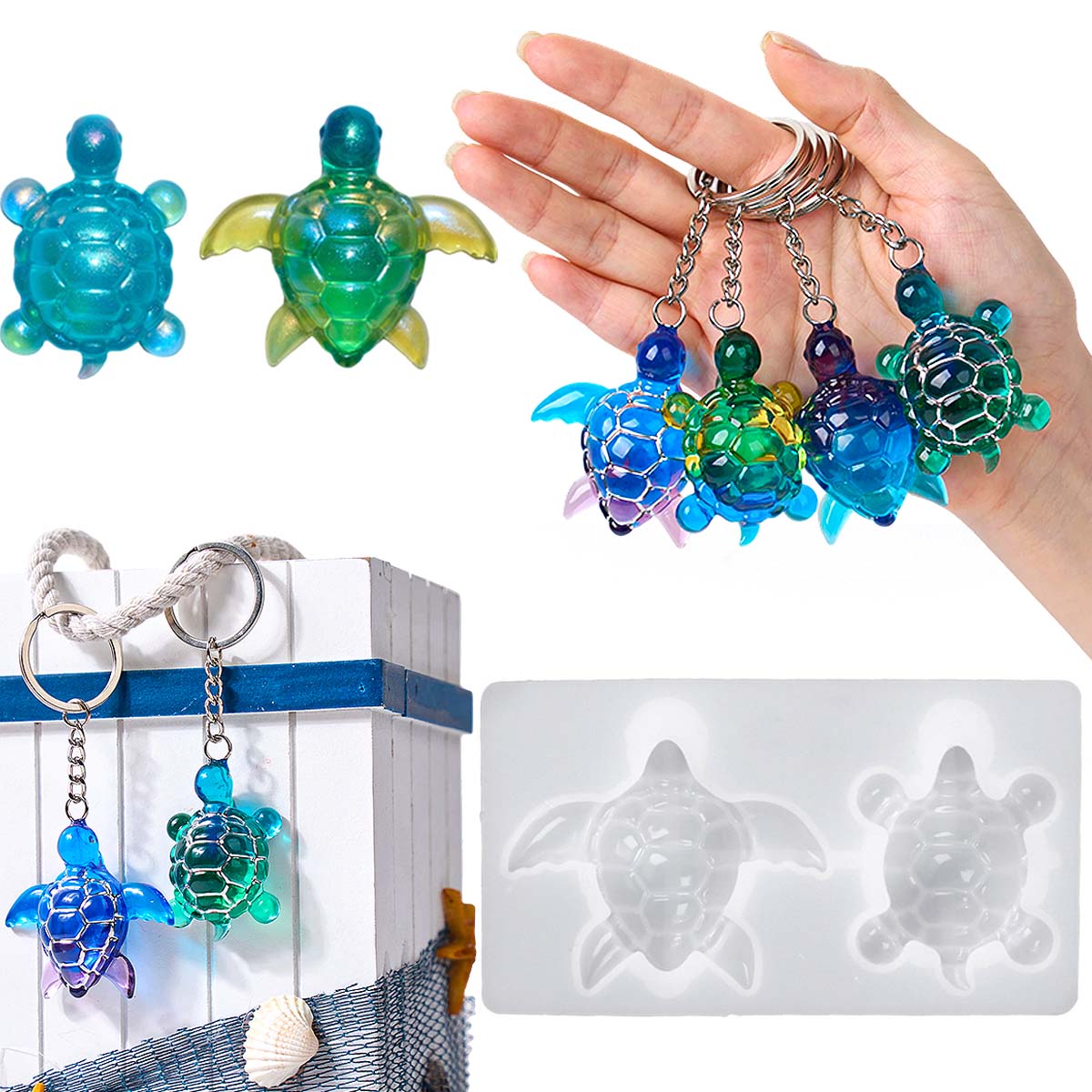 Model Kit Resin - 3D Sea Turtle Keychain Silicone Mold