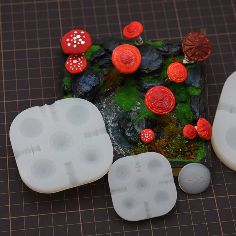 2pcs/set Mini Mushroom Silicon - đánh giá và giá Model Kit Resin