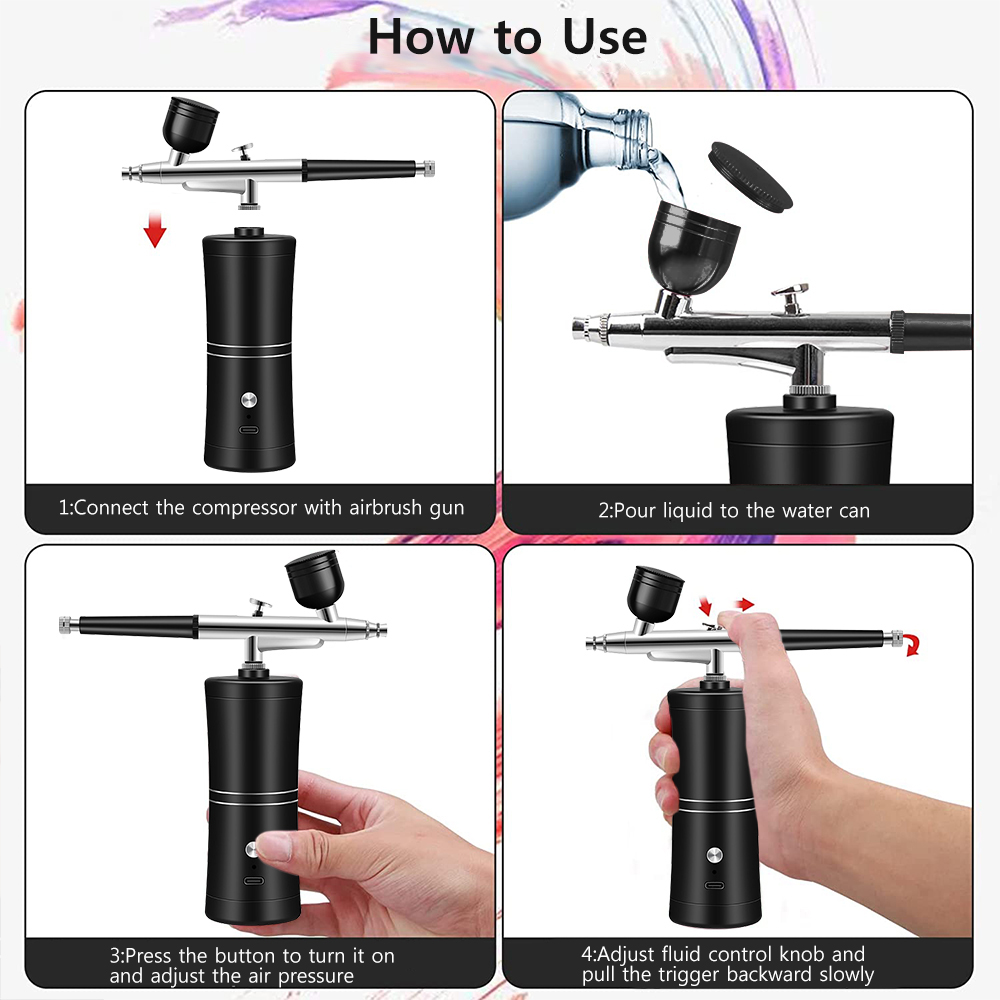 Airbrush Nail with Compressor  - đánh giá và giá Airbrush Compressor Kit